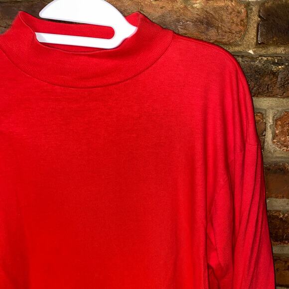 Lands' End Cotton Long Sleeve Mock Neck T-Shirt Women's Size Large - Picture 2 of 4